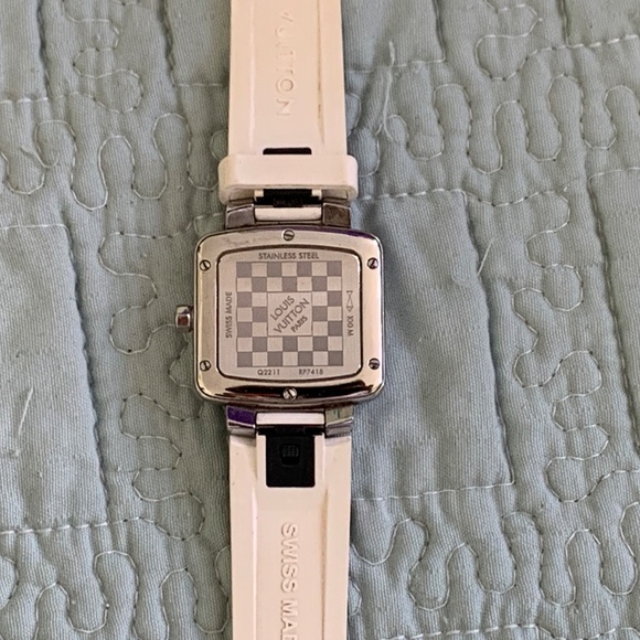 Louis Vuitton White Speedy Watch Working USED Authentic - Picture 8 of 15